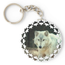Grey Wolf Keychain