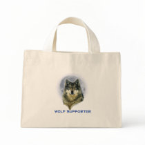 GREY WOLF & MOON Animal Lover Art Canvas Bags