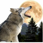 GREY WOLF & MOON (sculpted) Wildlife Magnet photo sculptures