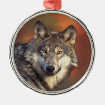 Grey Wolf Ornament