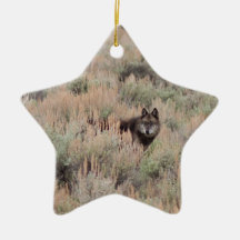 Grey Wolf Ornament