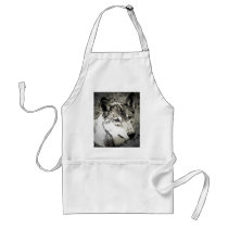 Grey Wolf Portrait Aprons