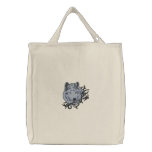 Grey Wolf Portrait embroidered bags