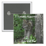 Grey Wolf Pup Wildlife pin