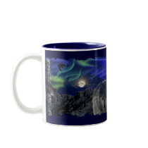 Grey Wolf, Ravens & Aurora & Totem Wildlife Mug
