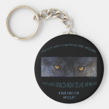GREY WOLF Right to Live Key-Chain Key Chains
