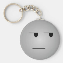 Grey Yeah Right Smiley Keychains