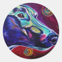 Greyhound #1 round sticker