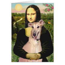 Greyhound 2 - Mona Lisa Greeting Card