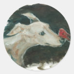 Greyhound and Finch sticker post cards bumper