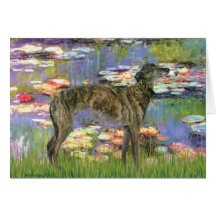 Greyhound (br8) - Lilies 2 Greeting Card
