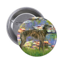 Greyhound (br8) - Lilies 2 Pinback Buttons