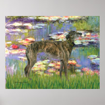 Greyhound (br8) - Lilies 2 Print
