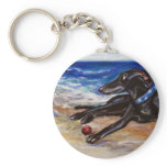 Greyhound by the sea key chains
