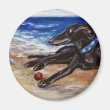 Greyhound by the sea magnet