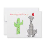 Greyhound Cactus Christmas invitations