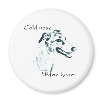 Greyhound Cold Nose, Warm Heart Fridge Magnet