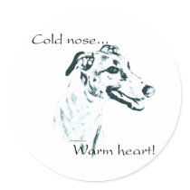 Greyhound Cold Nose, Warm Heart Stickers