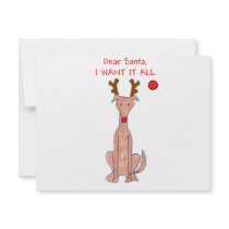 Greyhound Dear Santa Personalized Invitation