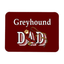 Greyhound Dog Dad Rectangle Magnet