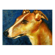 Greyhound Dog Portrait ACEO Art Trading Cards Business Card