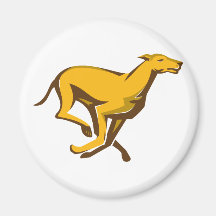 greyhound dog racing running side fridge magnet