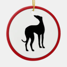 Greyhound  Dog Winter Holly Christmas Swirl Christmas Tree Ornaments