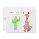 Greyhound Fawn Cactus Christmas invitations