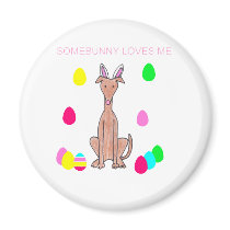 Greyhound Fawn Somebunny Loves Me magnets