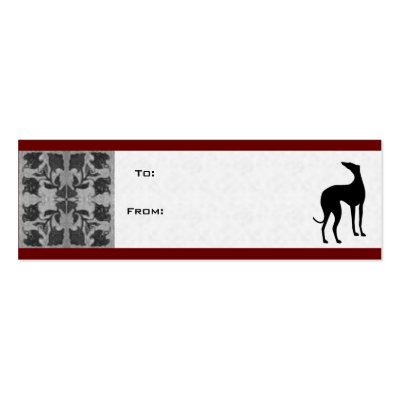 Greyhound Gift Tags Business Card Templates by cowboyannie