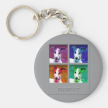 Greyhound Homage to Warhol Keychain