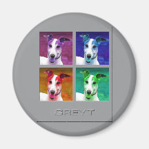 Greyhound Homage to Warhol Magnets