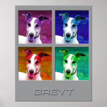 Greyhound Homage to Warhol Poster