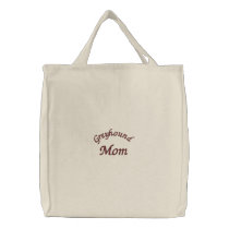 Greyhound Mum Embroidered Cotton Tote Bag