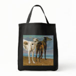 Greyhound Painting - Two Greyhounds - Vintage Art bags