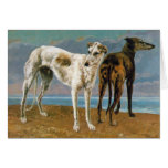Greyhound Painting - Two Greyhounds - Vintage Art cards
