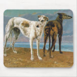 Greyhound Painting - Two Greyhounds - Vintage Art mousepads