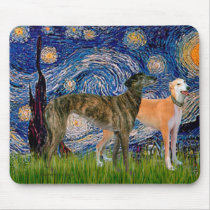 Greyhound Pair - Starry Night Mouse Pads