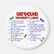 GREYHOUND Property Laws 2 Fridge Magnets