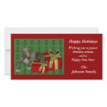 Greyhound Puppy Animal Christmas Holiday Card photo cards