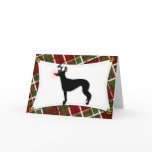Greyhound Reindeer Christmas Card