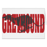Greyhound Silhouette, Red Greeting Cards