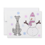 Greyhound & Snowman invitations