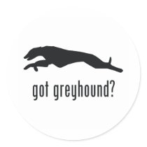 Greyhound Round Sticker