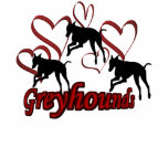 Greyhound Trio Silhouette And Hearts T-Shirt
