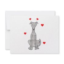 Greyhound Valentine Ears Personalized Invite