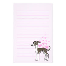 Greyhound / Whippet / Italian Greyhound Love Stationery Paper