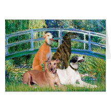 Greyhounds (four) - Bridge Greeting Card