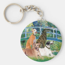 Greyhounds (four) - Bridge Keychain