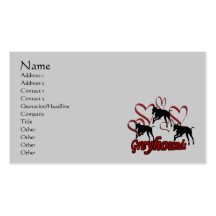 Greyhounds Hearts Dog Animal Profile Business Card